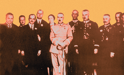 Marszałek Józef Piłsudski i Antoni Anusz - pierwszy od lewej Antoni Anusz